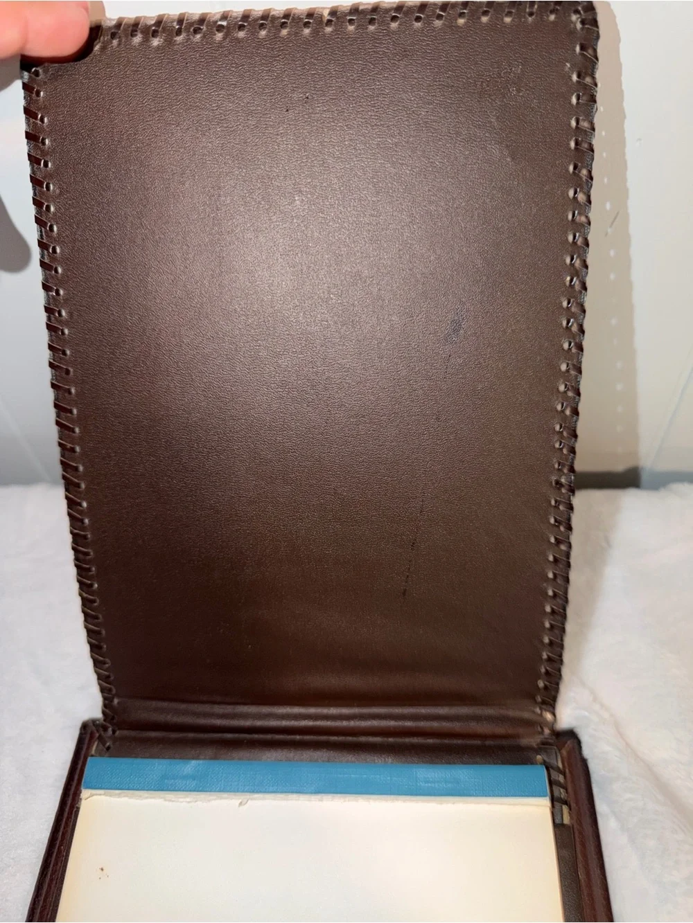 Vintage Don Quixote Spanish Hand Tooled Leather Desk Note Pad Holder- Read